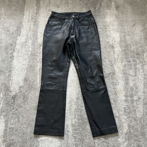 Wilsons Leather Pants Womens 6 Black Leather Biker Maxima 26x28 Pockets